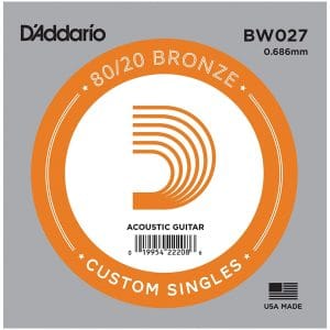 D'Addario BW027 Bronze Wound Single String - Acoustic Guitar .027