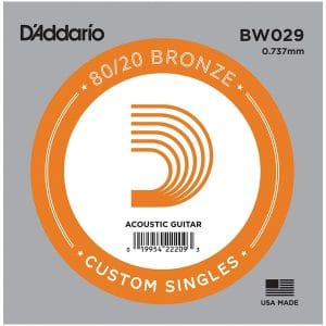 D’Addario BW029 Bronze Wound Single String – Acoustic Guitar