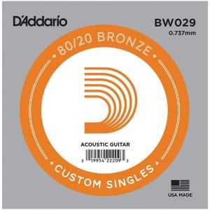 D'Addario BW029 Bronze Wound Single String - Acoustic Guitar .029