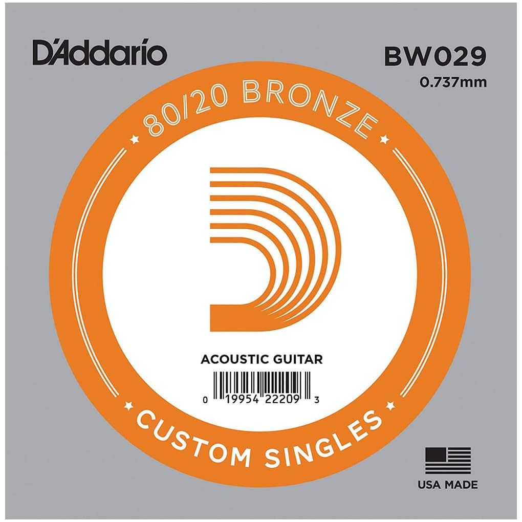 D’Addario BW029 Bronze Wound Single String – Acoustic Guitar