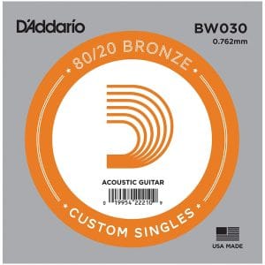 D'Addario BW030 Bronze Wound Single String - Acoustic Guitar .030