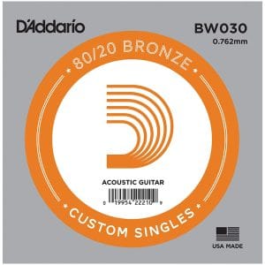 D’Addario BW030 Bronze Wound Single String – Acoustic Guitar