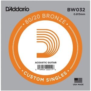 D'Addario BW032 Bronze Wound Single String - Acoustic Guitar .032