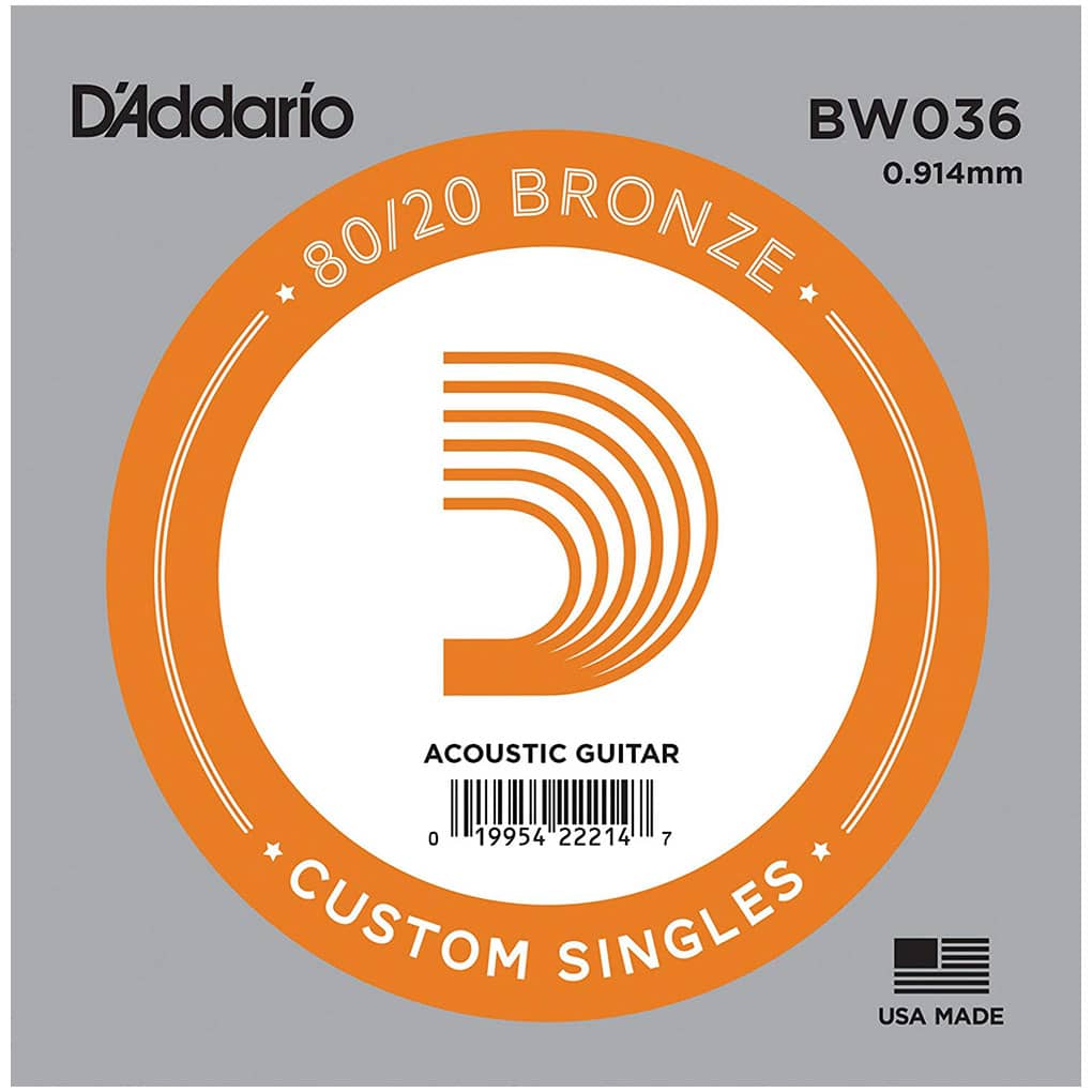 D’Addario BW036 Bronze Wound Single String – Acoustic Guitar