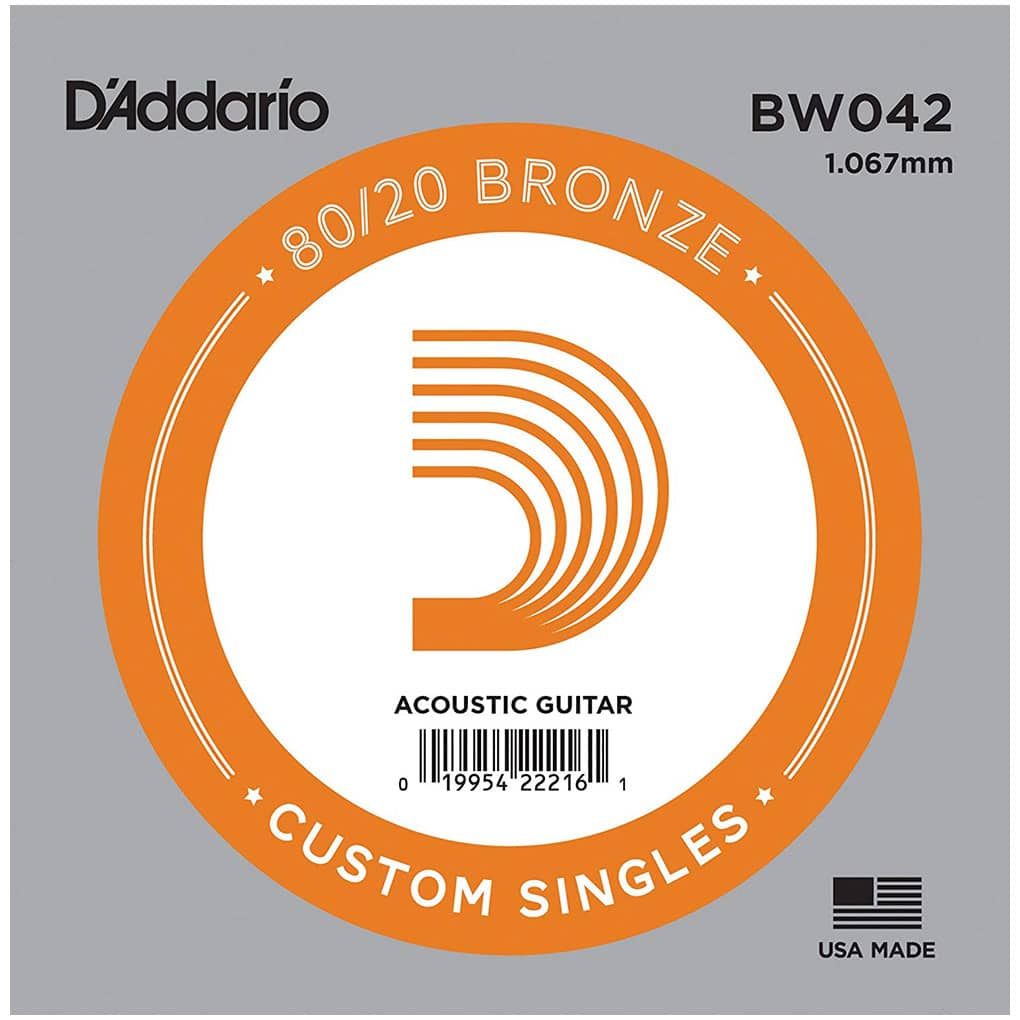 D’Addario BW042 Bronze Wound Single String – Acoustic Guitar
