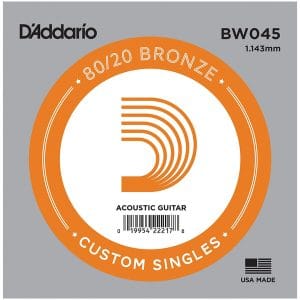 D’Addario BW045 Bronze Wound Single String – Acoustic Guitar