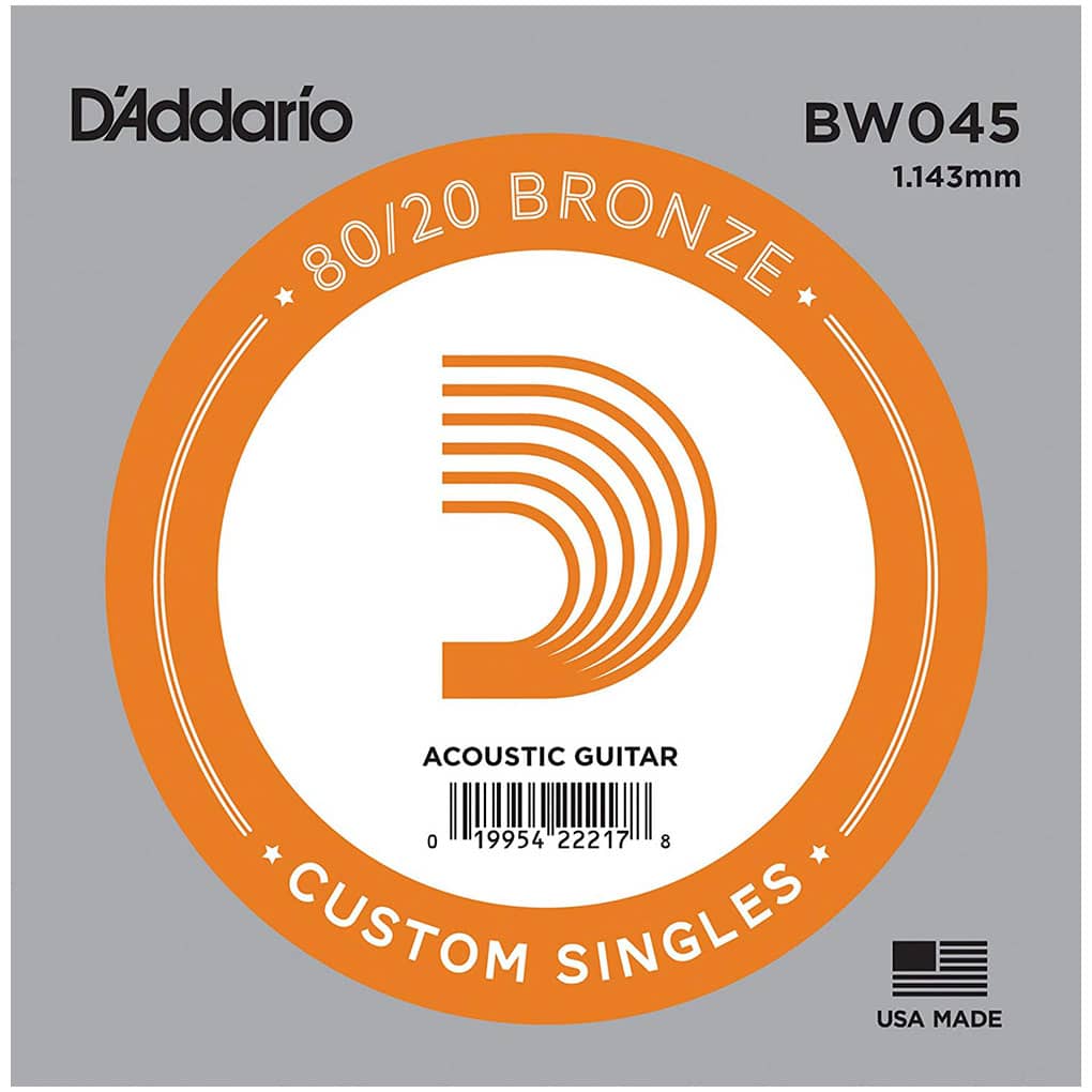 D’Addario BW045 Bronze Wound Single String – Acoustic Guitar