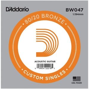 D'Addario BW047 Bronze Wound Single String - Acoustic Guitar .047