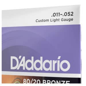 Acoustic Guitar Strings – D’Addario EJ13 – 80/20 Bronze – Custom Light – 11-52 4