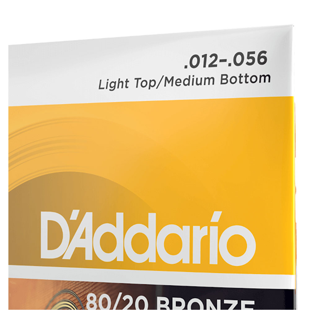 Acoustic Guitar Strings – D’Addario EJ14 – 80/20 Bronze – Bluegrass – Light Top/Medium Bottom – 12-56 4