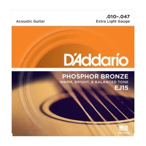 D’Addario EJ15 Phosphor Bronze Acoustic Guitar Strings – Extra Light – 10-47 1