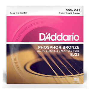 Acoustic Guitar Strings - D'Addario EJ23 - Phosphor Bronze - Super Light - 9-45