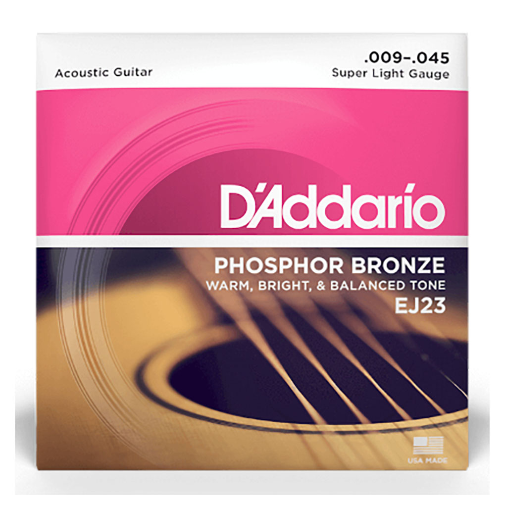 Acoustic Guitar Strings – D’Addario EJ23 – Phosphor Bronze – Super Light – 9-45 1