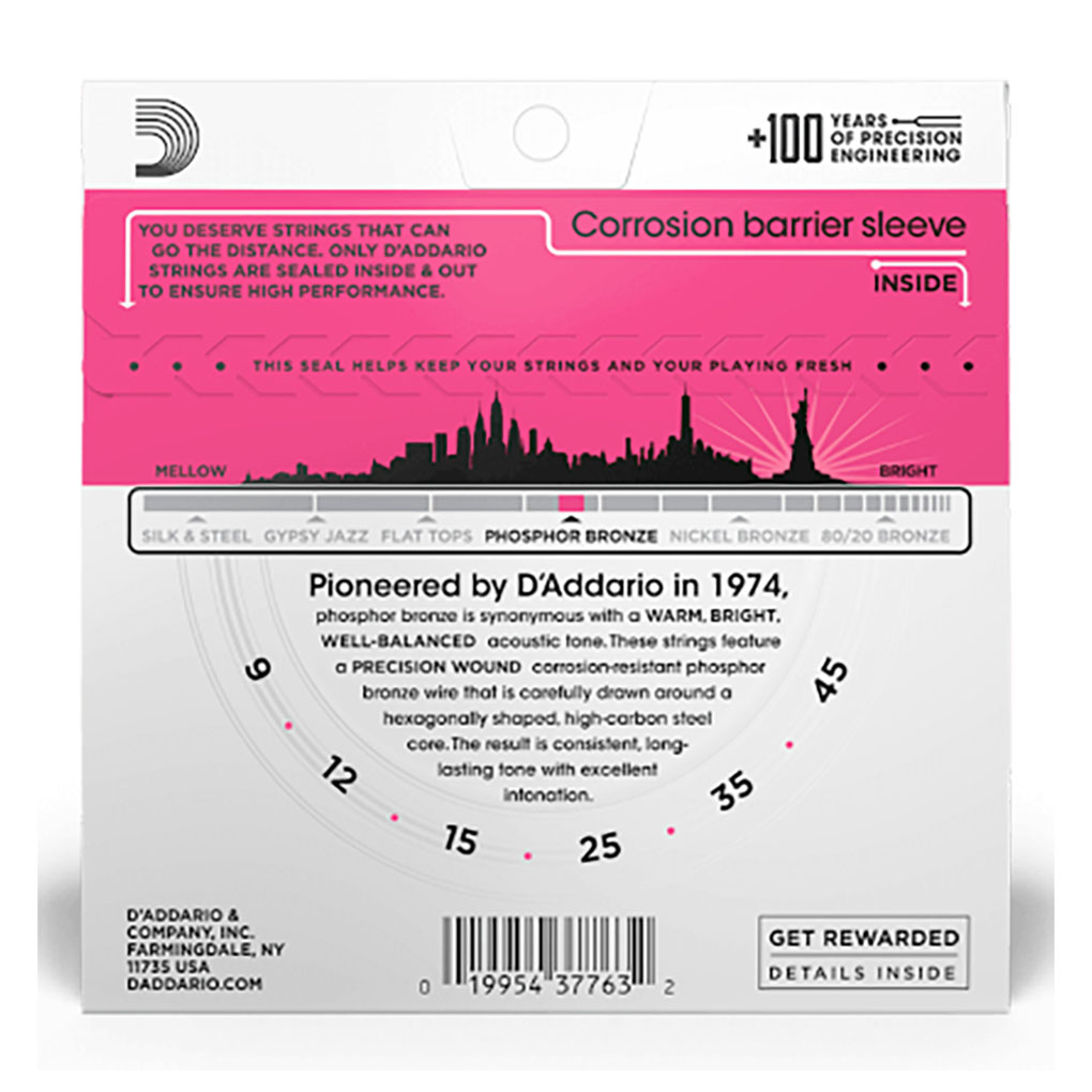 Acoustic Guitar Strings – D’Addario EJ23 – Phosphor Bronze – Super Light – 9-45 2