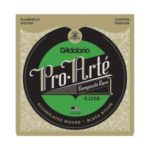 Flamenco Guitar Strings - D'Addario EJ25B - Pro-Arte Black Nylon Composite - Custom Tension
