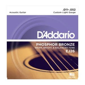 D’Addario EJ26 Phosphor Bronze Acoustic Guitar Strings – Custom Light – 11-52 1
