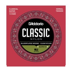 Classical Guitar Strings - D'Addario EJ27N 1/2 - Student - Nylon - Normal Tension - 1/2 Size