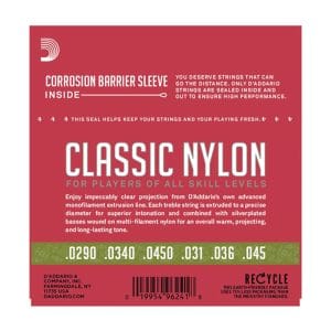 Classical Guitar Strings – D’Addario EJ27N 1/2 – Student – Nylon – Normal Tension – 1/2 Size 2