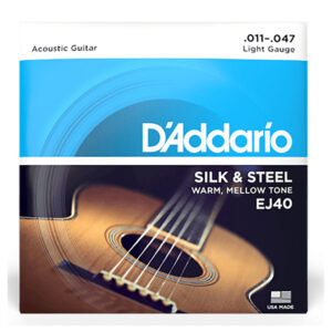 Acoustic Guitar Strings - D'Addario EJ40 - Silk & Steel - Light - 11-47