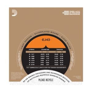 Classical Guitar Strings – D’Addario EJ43 – Pro-Arte Nylon – Light Tension 3