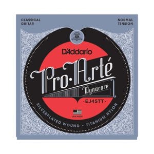 Classical Guitar Strings - D'Addario EJ45TT - Pro-Arte DynaCore Basses - Titanium Trebles - Normal Tension