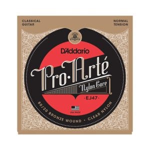 Classical Guitar Strings - D'Addario EJ47 - 80/20 Bronze & Pro-Arte Nylon - Normal Tension