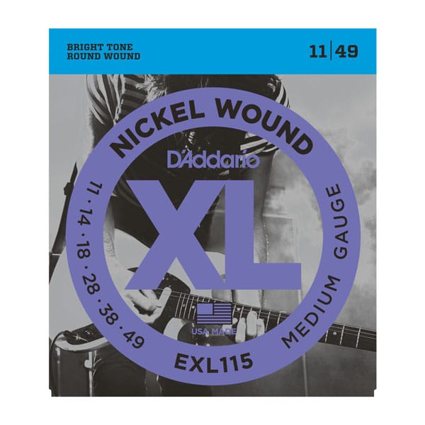 D’Addario EXL115 Nickel Wound Electric Guitar Strings – Medium/Blues-Jazz Rock – 11-49 1