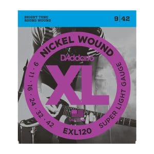 D'Addario EXL120 Nickel Wound Electric Guitar Strings - Super Light - 9-42