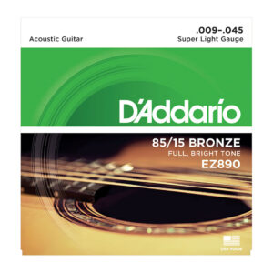Acoustic Guitar Strings - D'Addario EZ890 - 85/15 Bronze - Super Light - 9-45