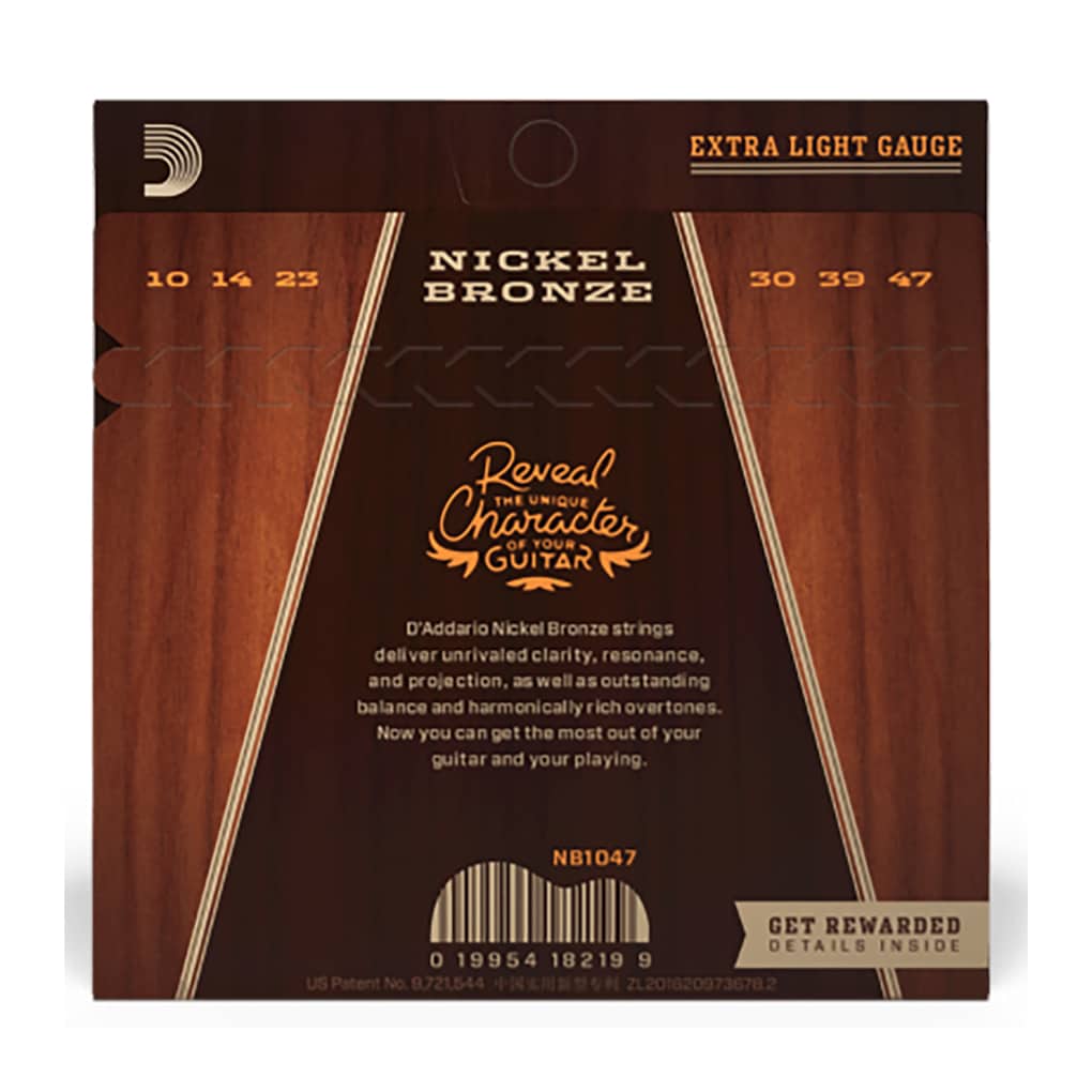 Acoustic Guitar Strings – D’Addario NB1047 –  Nickel Bronze – Extra Light – 10-47 3