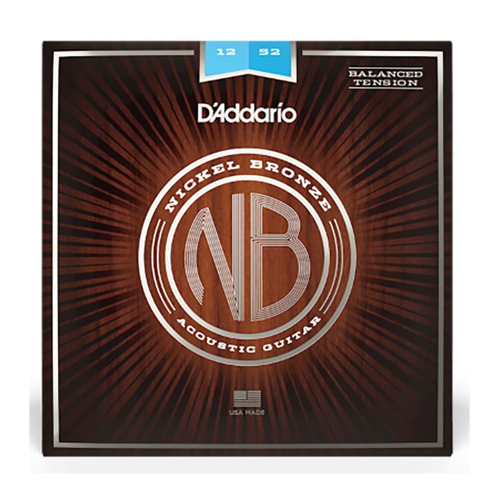 Acoustic Guitar Strings – D’Addario NB1252BT – Nickel Bronze – Balanced Tension – Light – 12-52 1