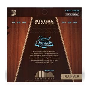Acoustic Guitar Strings – D’Addario NB1252BT – Nickel Bronze – Balanced Tension – Light – 12-52 3