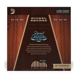 Acoustic Guitar Strings – D’Addario NB1253 – Nickel Bronze – Light – 12-53 3