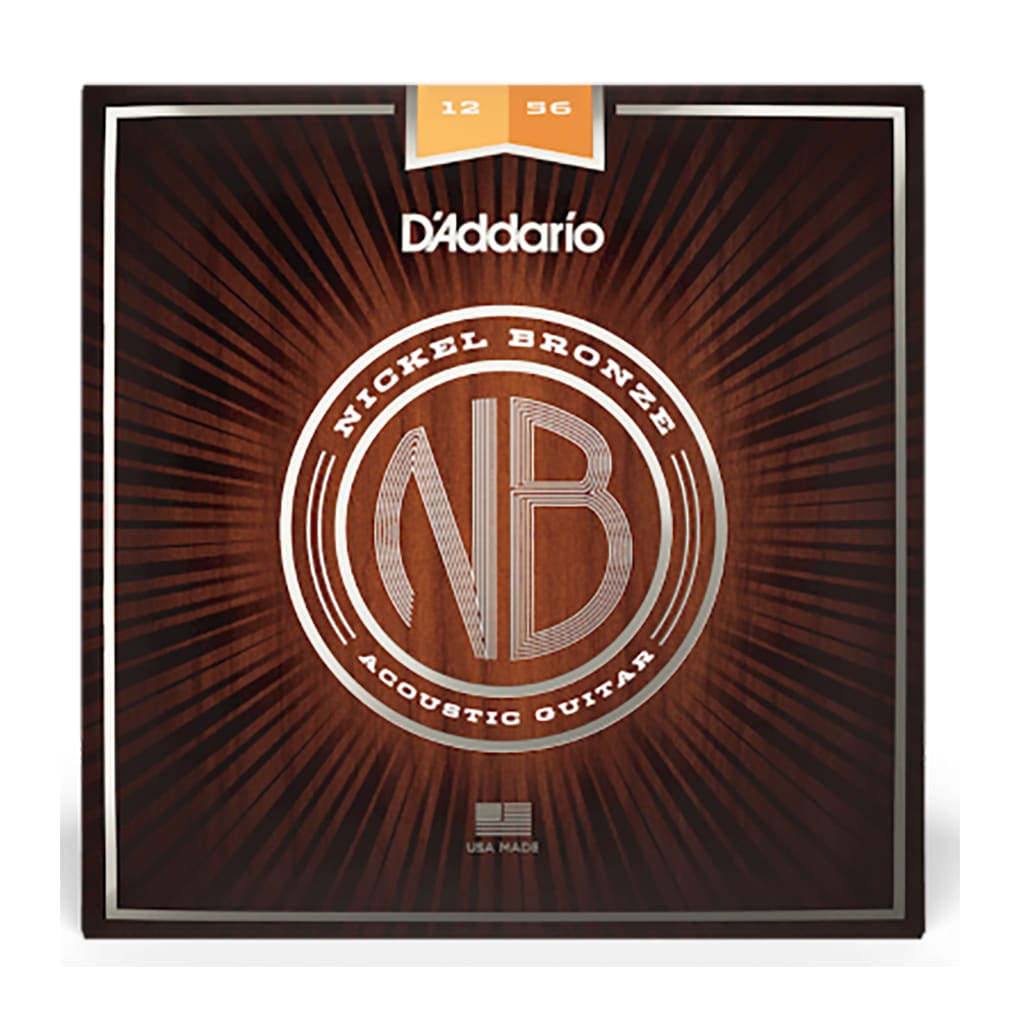 Acoustic Guitar Strings – D’Addario NB1256 – Nickel Bronze – Light Top/Medium Bottom – 12-56 1