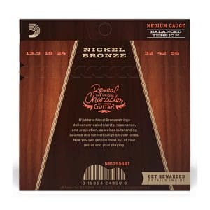 Acoustic Guitar Strings – D’Addario NB13556BT – Nickel Bronze – Balanced Tension – Medium – 13