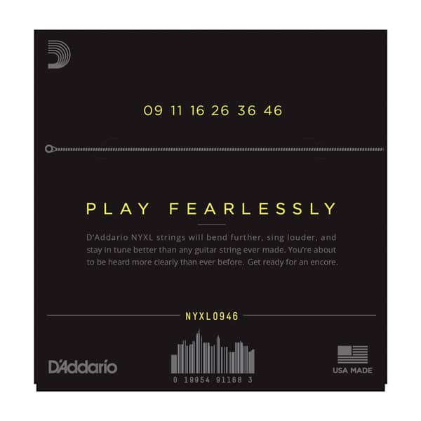 D’Addario NYXL0946 Nickel Wound Strings – Super Light Top Reg Bottom – 9-46 2