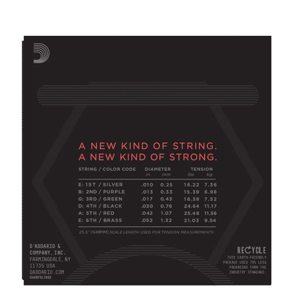 D’Addario NYXL1052 Nickel Wound Strings – Light Top Heavy Bottom – 10-52 3
