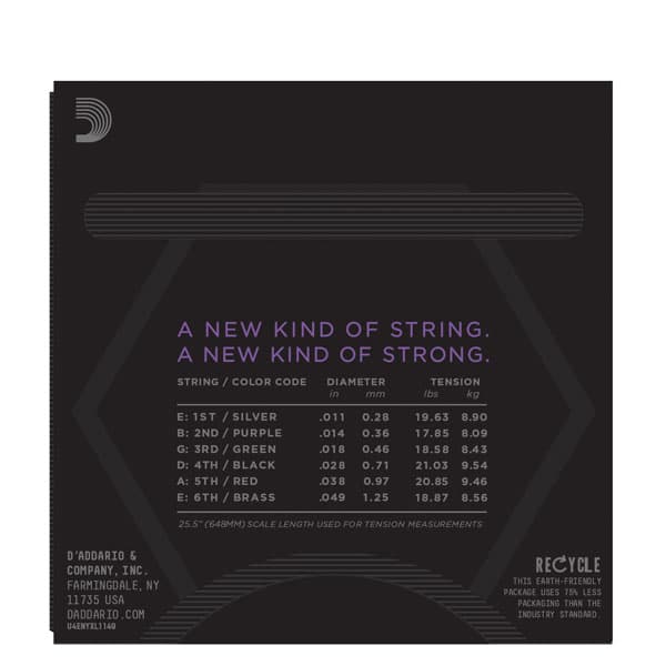 D’Addario NYXL1149 Nickel Wound Strings – Medium – 11-49 3
