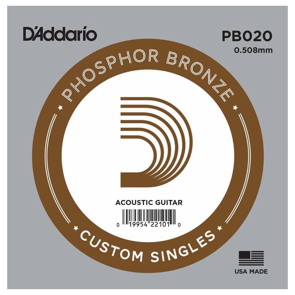 Acoustic Guitar Single String – D’Addario PB020 – Phosphor Bronze Wound – .020 (0