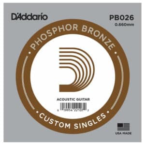 Acoustic Guitar Single String - D'Addario PB026 - Phosphor Bronze Wound - .026 (0.660mm)