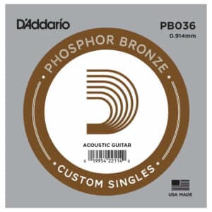 Acoustic Guitar Single String - D'Addario PB036 - Phosphor Bronze Wound - .036 (0.914mm)