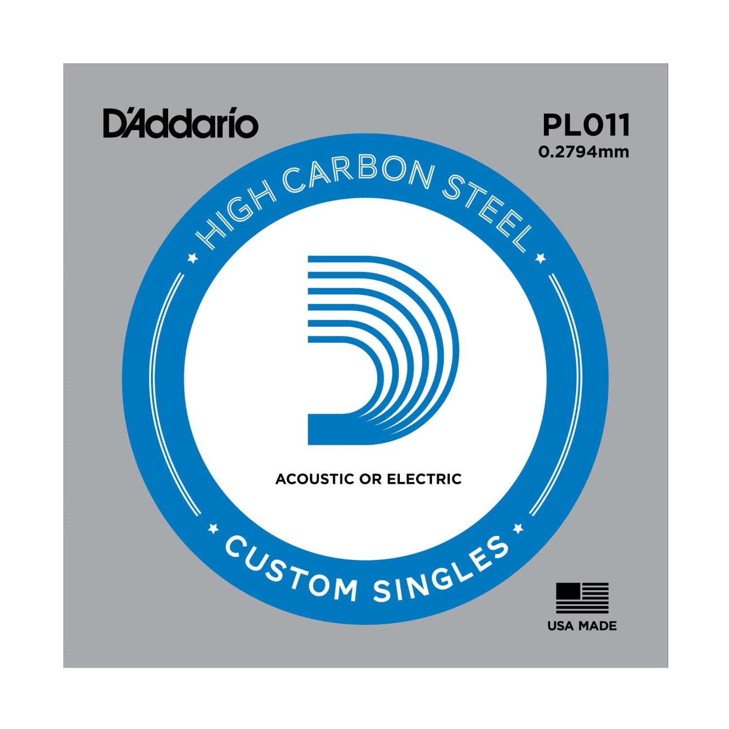 D’Addario PL011 Plain Steel Single String – Acoustic & Electric Guitar