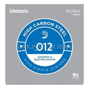 D’Addario PL012-5 Plain Steel Single String – Acoustic & Electric Guitar