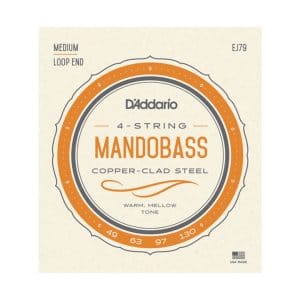 Mandobass Strings - D'Addario EJ79 - Copper Coated Steel Wound - Medium - 49-130 - Loop End - EADG Tuning