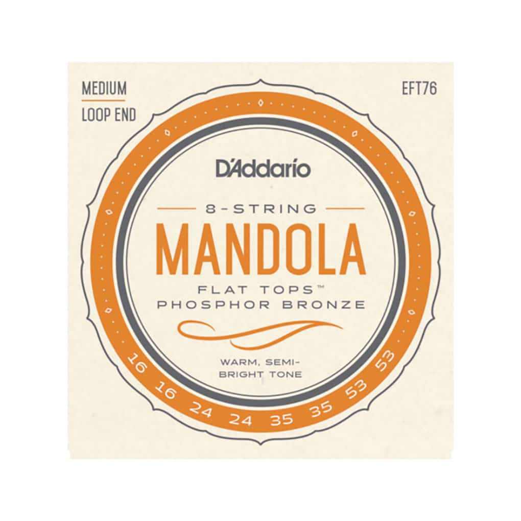 Mandola Strings – D’Addario EFT76 – Flat Tops – Phosphor Bronze – Medium – 16-53 – Loop End 1