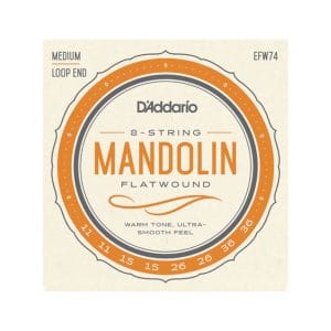 Mandolin Strings - D'Addario EFW74 - Flatwound - Stainless Steel - Medium - 11-36 - Loop End