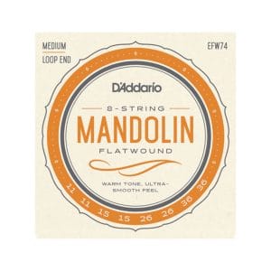 Mandolin Strings – D’Addario EFW74 – Flatwound – Stainless Steel – Medium – 11-36 – Loop End 1