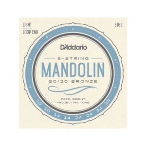 Mandolin Strings – D’Addario EJ62 – 80/20 Bronze – Light – 10-34 – Loop End 1
