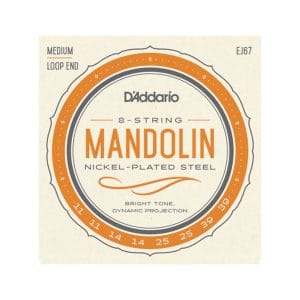 Mandolin Strings – D’Addario EJ67 – Nickel Plated Steel – Medium – 11-39 – Loop End 1