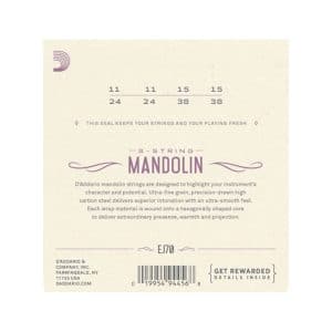 Mandolin Strings – D’Addario EJ70 – Phosphor Bronze – Medium/Light – 11-38 – Ball End 3